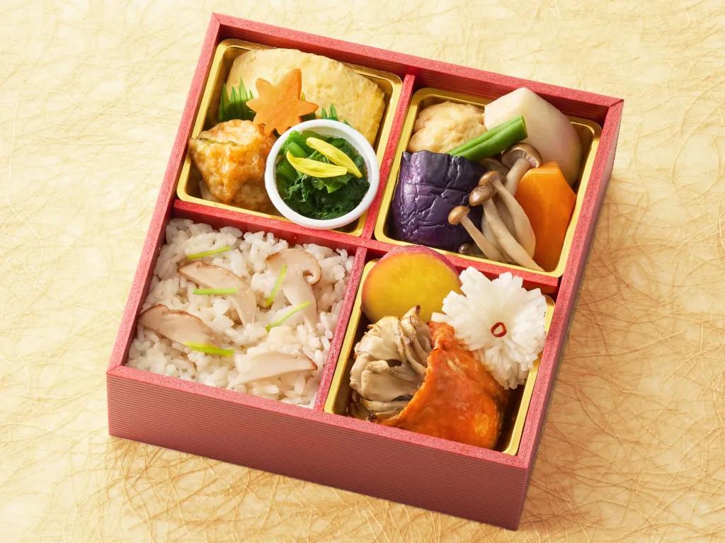 舞茸を使用した美濃吉の秋のお弁当